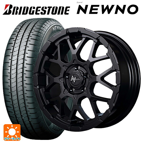 215/45R18 93W XL ブリヂストン ニューノ 正規品 # エムアイディー ナイトロパワー M28バレットエス セミグロスブラック 18-7J 国産車用 サマータイヤホイール4本セット