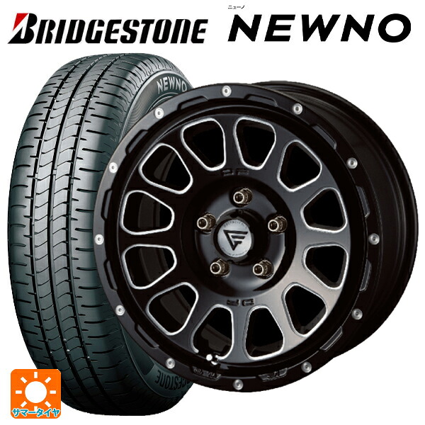 215/60R17 96H ブリヂストン ニューノ 正規品 # エクシズルライン デルタフォース オーバル ブラックマシニング 17-7J 国産車用 サマータイヤホイール4本セット