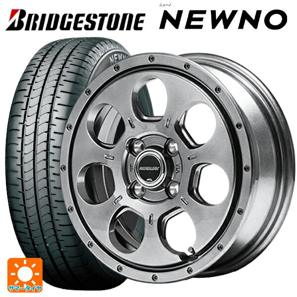 155/65R14 75H ブリヂストン ニューノ 正規品 # エムアイディー MIDホイール マッドエージェント メタリックグレー 14-4.5J 国産車用 サマータイヤホイール4本セット