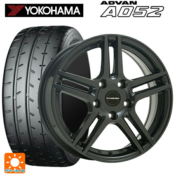 ルノー メガーヌ(BBH5/BBM5/KBM5)用 225/45R17 94W XL ヨコハマ アドバン A052 正規品 阿部商会 ユーロデザイン アイガー ガンメタリック 新品サマータイヤホイール 4本セット