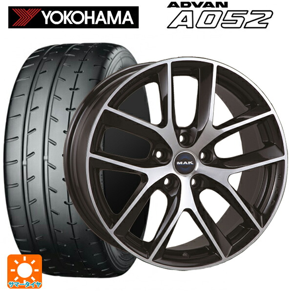トヨタ GRカローラ(4BA-GZEA14H)用 265/35R18 97Y XL ヨコハマ アドバン A052 正規品 阿部商会 マック ボルテージFF ブラックミラー 新品サマータイヤホイール 4本セット