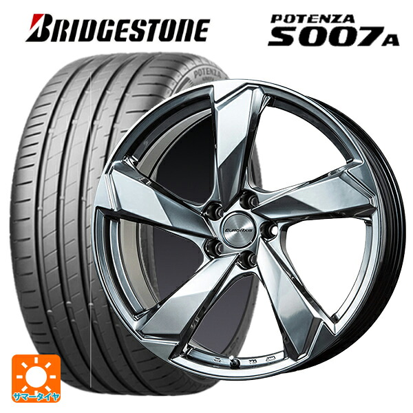 フォルクスワーゲン T-Cross(C1系)用 215/45R18 93Y XL ブリヂストン ポテンザ S007A 正規品 ユーロアクシス クロスエッジ クロームハイパーシルバー 新品サマータイヤホイール 4本セット