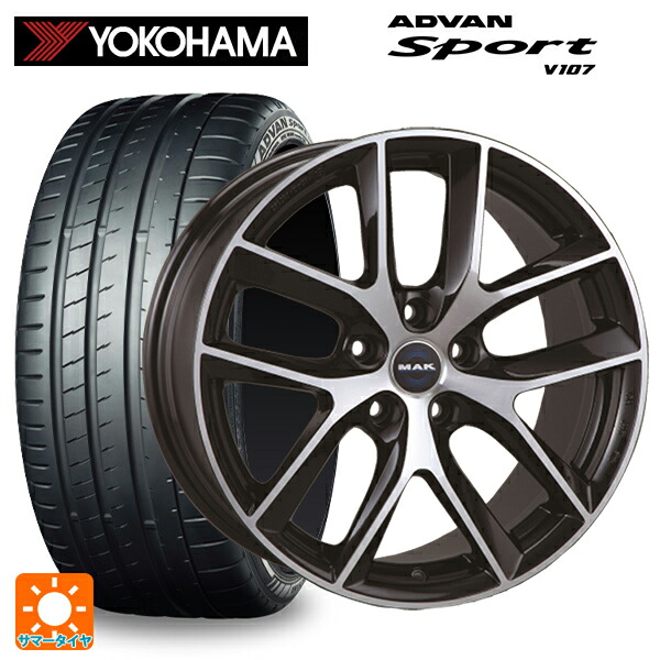 テスラ モデル3()用 235/45R18 98Y XL ヨコハマ アドバンスポーツ V107 正規品 阿部商会 マック ボルテージFF ブラックミラー 新品サマータイヤホイール 4本セット 160,760円