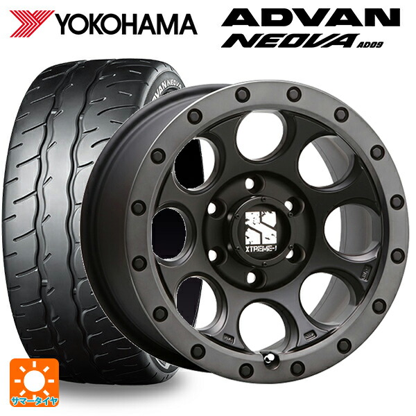 245/50R18 104W XL ヨコハマ アドバン ネオバ AD09 正規品 エムエルジェイ エクストリームJ XJ03 Flat Black Smoke 18-8J 国産車用 サマータイヤホイール4本セット