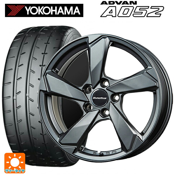 フォルクスワーゲン ゴルフ8(CD系)用 225/40R18 92Y XL ヨコハマ アドバン A052 正規品 ユーロアクシス クロスエッジ マットチタニウム 新品サマータイヤホイール 4本セット|タイヤホイール専門店コニシタイヤ