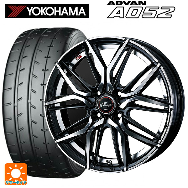 195/50R16 88W XL ヨコハマ アドバン A052 正規品 ウェッズ レオニス LM PBMC 16-6J 国産車用 サマータイヤホイール4本セット