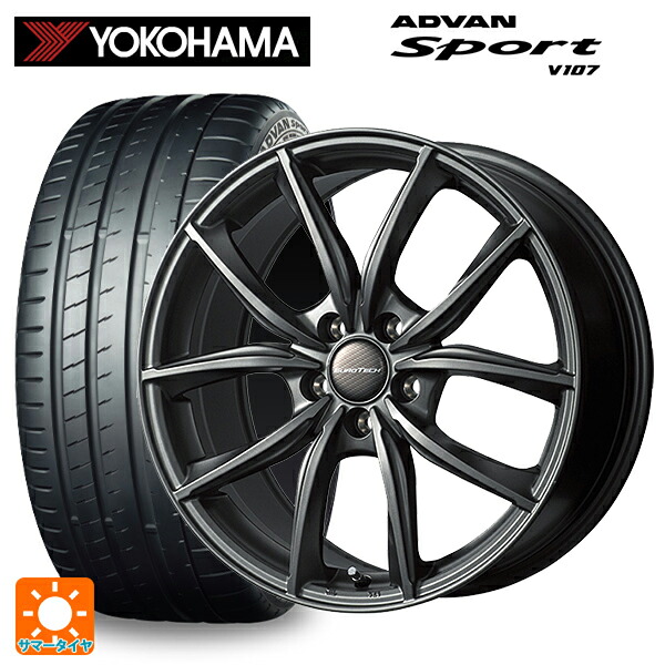 ポルシェ マカン(95B/J1系)用 [F]:235/55R19 105Y XL [R]:255/50R19 107Y XL ヨコハマ アドバンスポーツ V107 正規品 ユーロテック MPライン マットチタニウム 新品サマータイヤホイール 4本セット｜タイヤホイール専門店コニシタイヤ