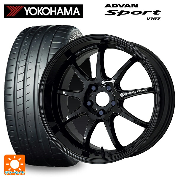 225/45R18 95Y XL ヨコハマ アドバンスポーツ V107 正規品 ワーク エモーション D9R BLK 18-7.5J 国産車用 サマータイヤホイール4本セット