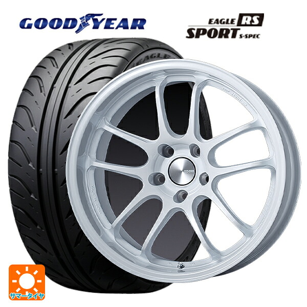 トヨタ GRヤリス(PA系)用 225/40R18 88W グッドイヤー イーグル RS スポーツ S-スペック エンケイ パフォーマンスライン PF01 EVO パールホワイト 新品サマータイヤホイール 4本セット