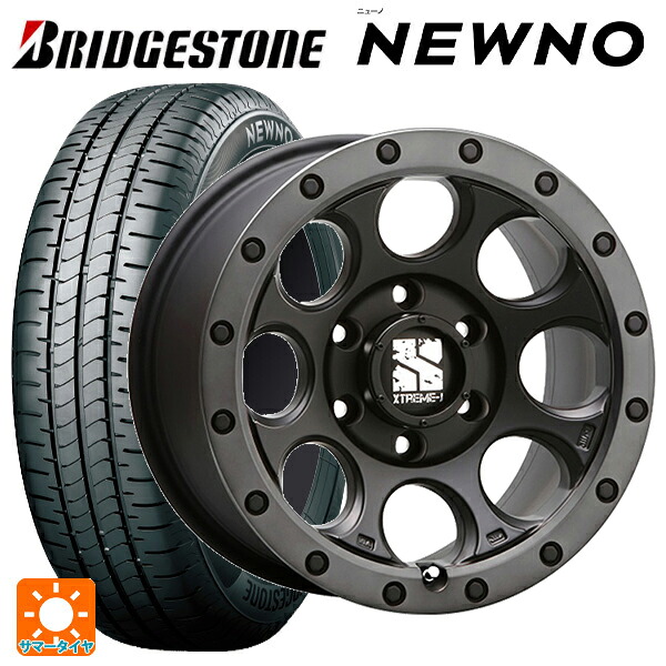 225/55R18 98V ブリヂストン ニューノ 正規品 # エムエルジェイ エクストリームJ XJ03 Flat Black Smoke 18-8J 国産車用 サマータイヤホイール4本セット