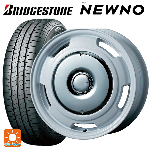 フィアット パンダ4×4(139系/4WD)用 175/70R14 84S ブリヂストン ニューノ 正規品 # ティーエーエス コレクティブライン ラテ ホワイト/クローム 新品サマータイヤホイール 4本セット