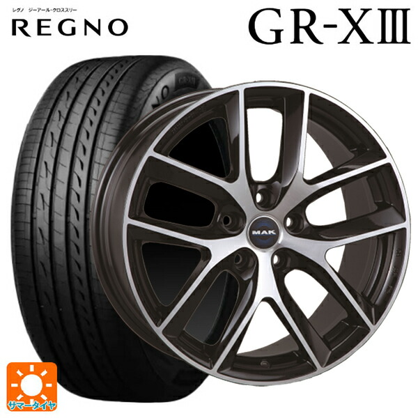 トヨタ アルファード(30系)用 245/40R19 98W XL ブリヂストン レグノ GR-X3 正規品 # 阿部商会 マック ボルテージFF ブラックミラー 新品サマータイヤホイール 4本セット