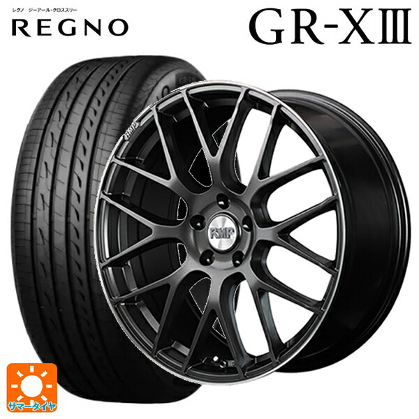 ホンダ ステップワゴン(RP6~8)用 225/40R18 92W XL ブリヂストン レグノ GR-X3 正規品 # エムアイディー MID エクスクルーシブ 028F セミグロスガンメタ＋リムエッジＤＣ＋ロゴマシニング 新品サマータイヤホイール 4本セット