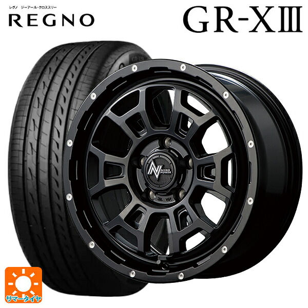 185/60R16 86H ブリヂストン レグノ GR-X3 正規品 エムアイディー ナイトロパワー H6 スラッグ セミグロスブラック/マシニング 16-6J 国産車用 サマータイヤホイール4本セット
