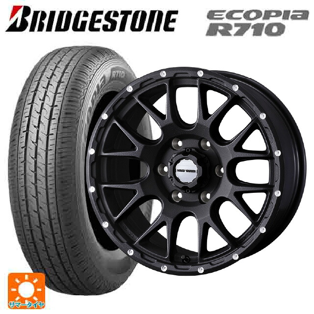 トヨタ ハイエース(200系)用 195/80R15 107/105N ブリヂストン エコピア R710 正規品 ウェッズ マッドヴァンス 08 FLINT BLACK 新品サマータイヤホイール 4本セット