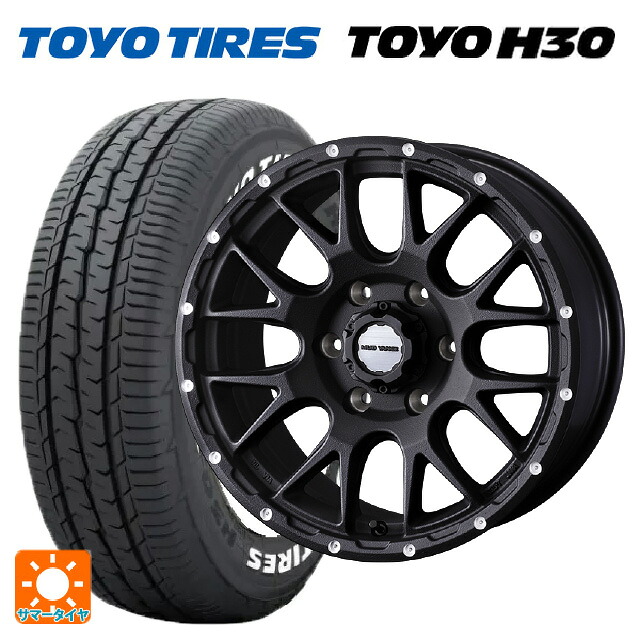 トヨタ ハイエース(200系)用 215/65R16 109/107R トーヨー H30 ホワイトレター ウェッズ マッドヴァンス 08 FLINT BLACK 新品サマータイヤホイール 4本セット