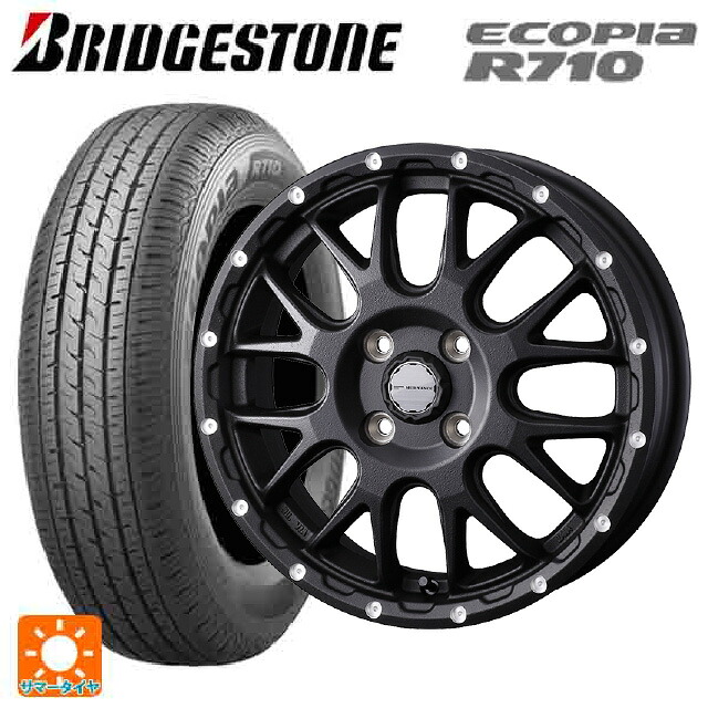 トヨタ サクシード(160系)用 175/80R14 99/98N ブリヂストン エコピア R710 正規品 ウェッズ マッドヴァンス 08 FLINT BLACK 新品サマータイヤホイール 4本セット|タイヤホイール専門店コニシタイヤ