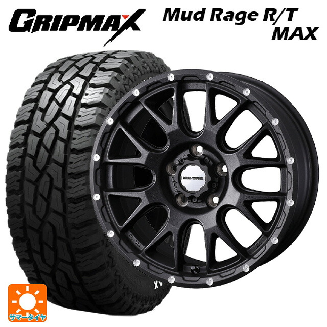 ミツビシ デリカD:5(3DA系)用 215/70R16 100/97R グリップマックス マッドレイジ RTマックス ホワイトレター ウェッズ マッドヴァンス 08 FLINT BLACK 新品サマータイヤホイール 4本セット