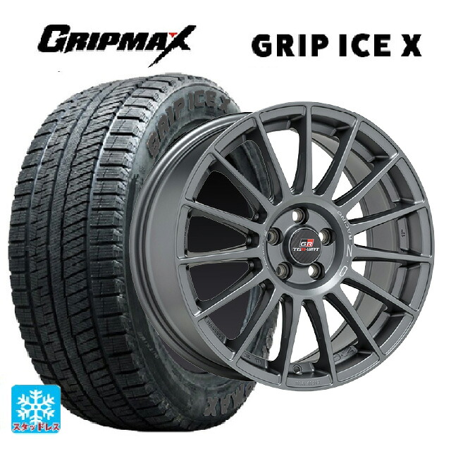 235/50R18 101H XL グリップマックス グリップアイスX ブラックレター # オーゼット レーシング スーパーツーリズモ TGR-WRT ラリーグラファイト 18-8J 国産車用 スタッドレスタイヤホイール4本セット|タイヤホイール専門店コニシタイヤ