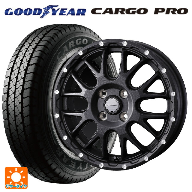 トヨタ サクシード(160系)用 165/80R14 97/95N グッドイヤー カーゴプロ ウェッズ マッドヴァンス 08 FLINT BLACK 新品サマータイヤホイール 4本セット|タイヤホイール専門店コニシタイヤ