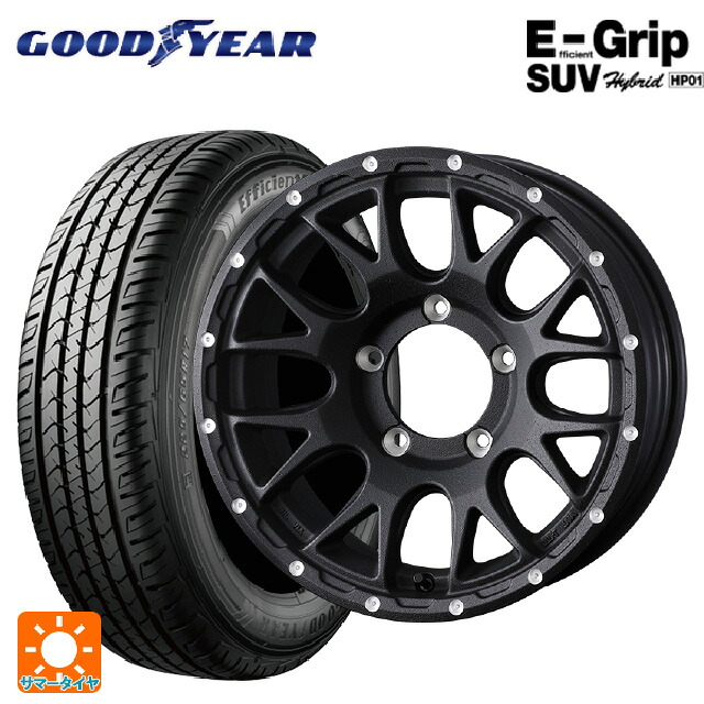 スズキ ジムニーシエラ(74系)用 195/80R15 96H グッドイヤー エフィシェントグリップSUV HP01 ウェッズ マッドヴァンス 08 # FLINT BLACK 新品サマータイヤホイール 4本セット｜タイヤホイール専門店コニシタイヤ