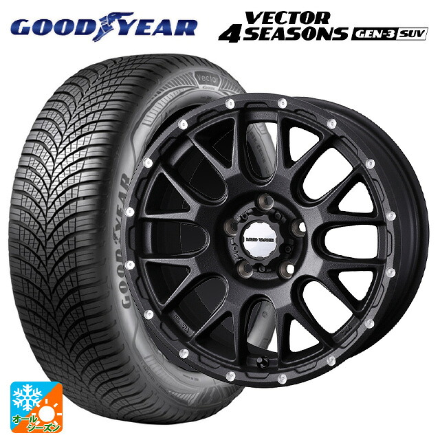 225/60R18 104W XL グッドイヤー ベクター4シーズンズ ジェン3 SUV ウェッズ マッドヴァンス 08 FLINT BLACK 18-7.5J 国産車用 オールシーズンタイヤホイール4本セット