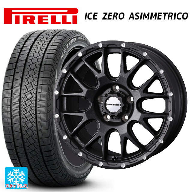 トヨタ ヴェルファイア(30系)用 225/60R17 99H ピレリ アイスゼロ アシンメトリコ 正規品 # ウェッズ マッドヴァンス 08 FLINT BLACK 新品スタッドレスタイヤホイール 4本セット