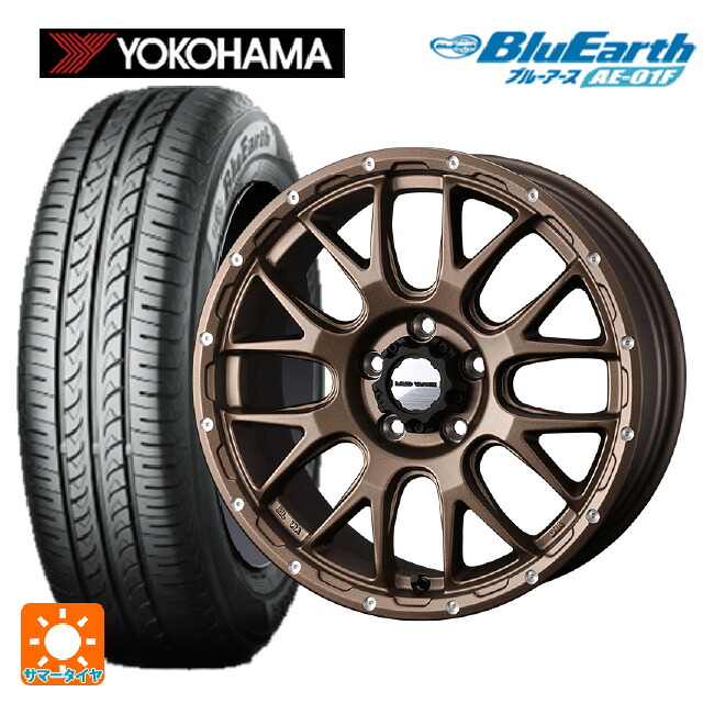 205/55R16 91V ヨコハマ ブルーアース AE01F ウェッズ マッドヴァンス 08 MAT BRONZE 16-7J 国産車用 サマータイヤホイール4本セット