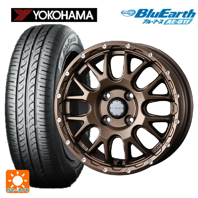 185/70R14 88S ヨコハマ ブルーアース AE01F ウェッズ マッドヴァンス 08 MAT BRONZE 14-5J 国産車用 サマータイヤホイール4本セット