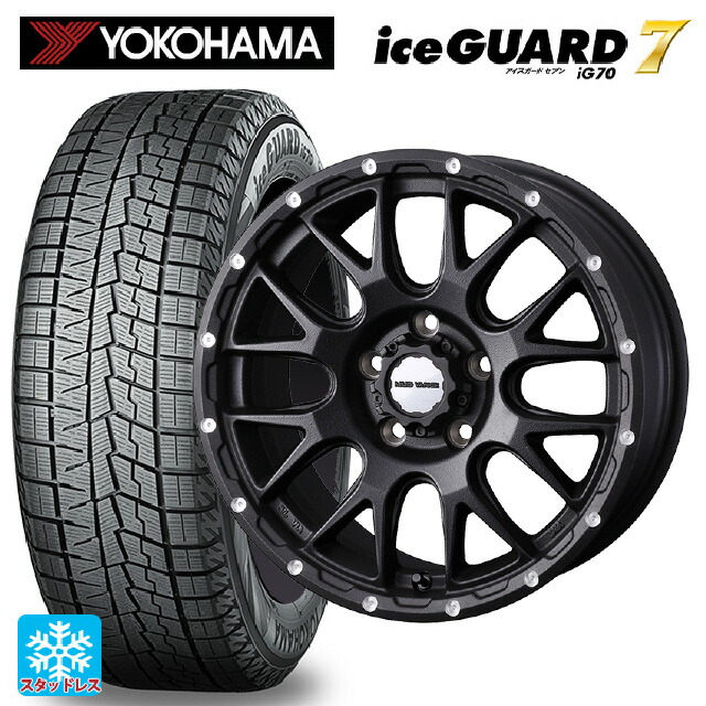 215/55R17 94Q ヨコハマ アイスガード7(IG70) # ウェッズ マッドヴァンス 08 FLINT BLACK 17-7J 国産車用 スタッドレスタイヤホイール4本セット|タイヤホイール専門店コニシタイヤ