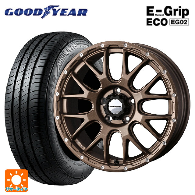 195/55R16 87V グッドイヤー エフィシェントグリップ エコ EG02 ウェッズ マッドヴァンス 08 MAT BRONZE 16-7J 国産車用 サマータイヤホイール4本セット