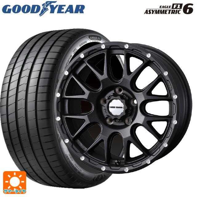 245/45R18 100Y XL グッドイヤー イーグル F1 アシメトリック6 ウェッズ マッドヴァンス 08 FLINT BLACK 18-7.5J 国産車用 サマータイヤホイール4本セット