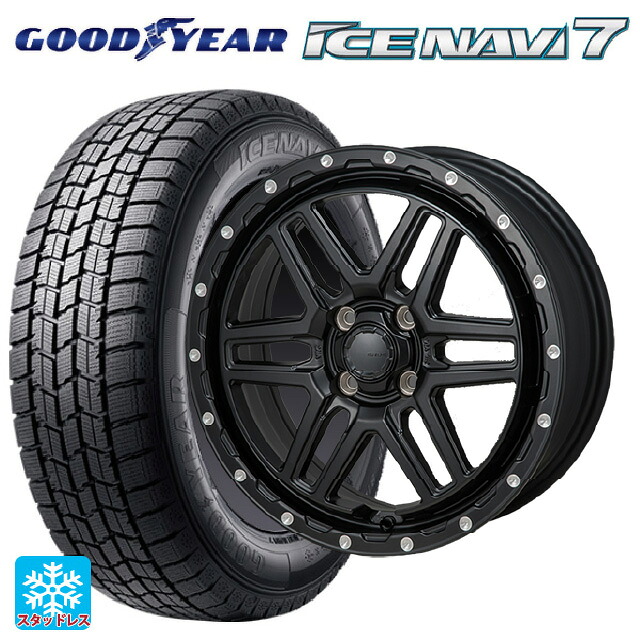 2025年製 195/65R16 92Q グッドイヤー アイスナビ7(数量限定) ジャパン三陽 ハイブロック エルデ Satin Black/Milling 16-6J 国産車用 スタッドレスタイヤホイール4本セット 94,600円