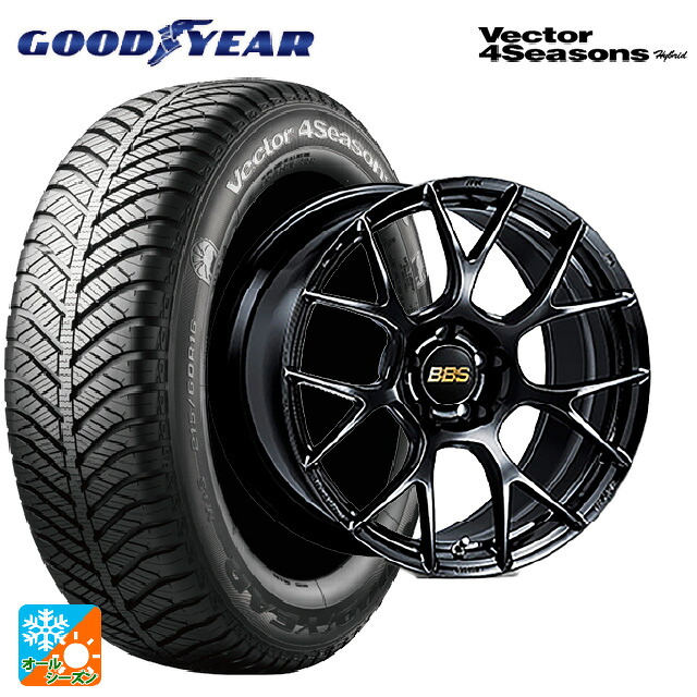 トヨタ ヤリスクロス(10系)用 215/50R18 92H グッドイヤー ベクターフォーシーズンズ ハイブリッド BBS RE-V7 BK 新品オールシーズンタイヤホイール 4本セット