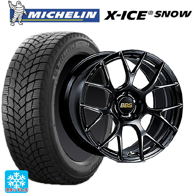 スバル WRX S4(VBH)用 245/40R18 97H XL ミシュラン 正規品 エックスアイス スノー BBS RE-V7 BK 新品スタッドレスタイヤホイール 4本セット