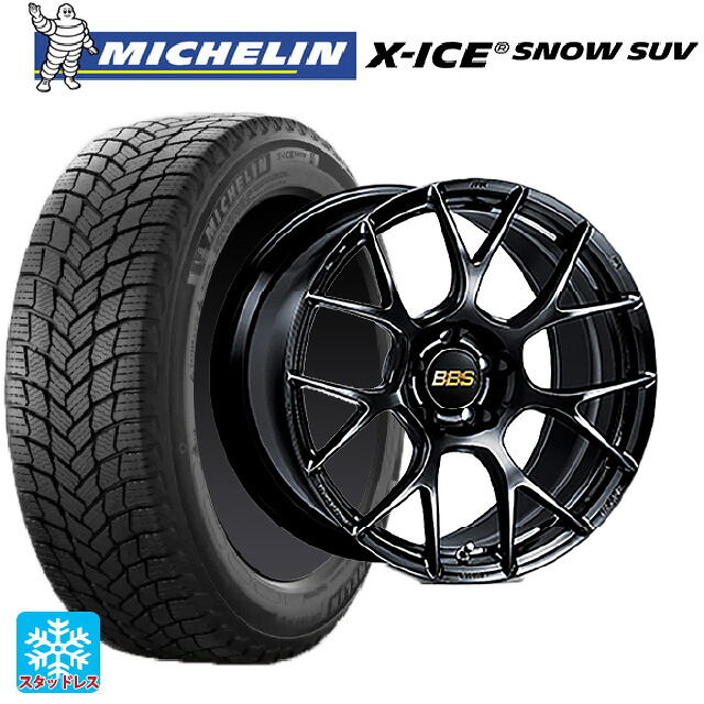 マツダ CX-80(KL5/KL3系)用 235/55R19 105H XL ミシュラン 正規品 エックスアイス スノー SUV BBS RE-V7 BK 新品スタッドレスタイヤホイール 4本セット