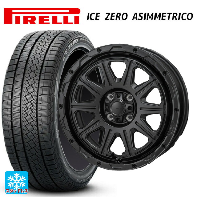 195/65R16 92H ピレリ アイスゼロ アシンメトリコ 正規品 # ジャパン三陽 ハイブロック レグルス サテンブラック 16-6J 国産車用 スタッドレスタイヤホイール4本セット|タイヤホイール専門店コニシタイヤ