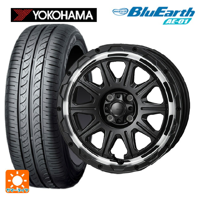 175/60R16 82H ヨコハマ ブルーアース AE01 ジャパン三陽 ハイブロック レグルス サテンブラック/リムポリッシュ 16-6J 国産車用 サマータイヤホイール4本セット