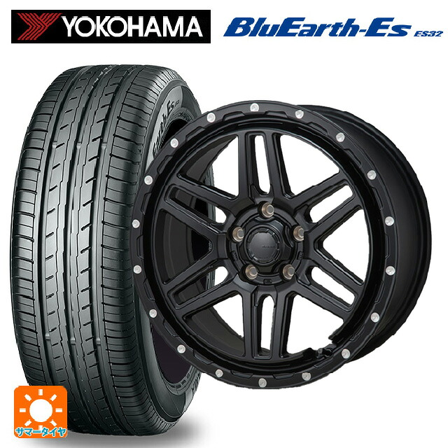 215/60R17 96H ヨコハマ ブルーアースEs ES32 # ジャパン三陽 ハイブロック エルデ Satin Black/Milling 17-7.5J 国産車用 サマータイヤホイール4本セット｜タイヤホイール専門店コニシタイヤ