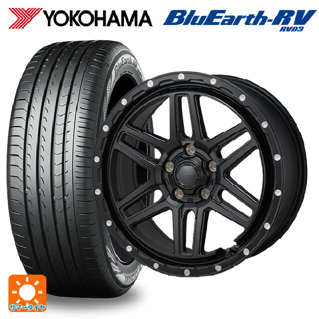 トヨタ アルファード(30系)用 225/60R17 99H ヨコハマ ブルーアース RV03 ジャパン三陽 ハイブロック エルデ Satin Black/Milling 新品サマータイヤホイール 4本セット|タイヤホイール専門店コニシタイヤ