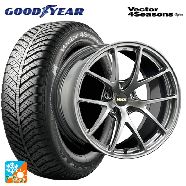 トヨタ カローラ スポーツ(210系)用 215/45R17 91H XL グッドイヤー ベクターフォーシーズンズ ハイブリッド BBS RI-A DB 新品オールシーズンタイヤホイール 4本セット