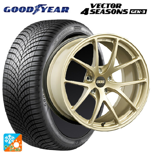 2024年製 215/55R17 98W XL グッドイヤー ベクター4シーズンズ ジェン3 # BBS RI-A GL 17-7.5J 国産車用 オールシーズンタイヤホイール4本セット