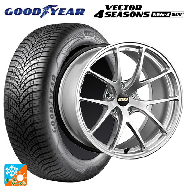 トヨタ bZ4X(11/15系)用 235/60R18 107W XL グッドイヤー ベクター4シーズンズ ジェン3 SUV BBS RI-A DS 新品オールシーズンタイヤホイール 4本セット