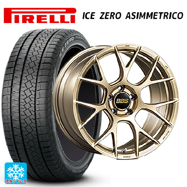 ホンダ プレリュード(BF1)用 235/45R18 98H XL ピレリ アイスゼロ アシンメトリコ 正規品 BBS RE-V7 GL 新品スタッドレスタイヤホイール 4本セット