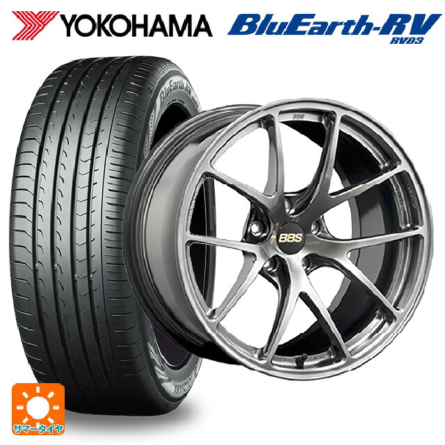 215/45R18 93W XL ヨコハマ ブルーアース RV03 # BBS RI-A DB 18-7.5J 国産車用 サマータイヤホイール4本セット