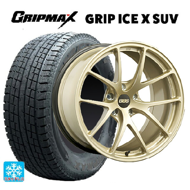 スバル フォレスター(SL系)用 225/55R18 102H XL グリップマックス グリップアイスX SUV ブラックレター # BBS RI-A GL 新品スタッドレスタイヤホイール 4本セット 219,385円