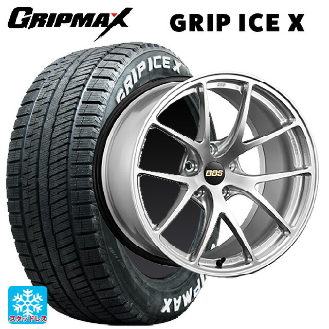 215/60R16 95T グリップマックス グリップアイスX ホワイトレター BBS RI-A DS 16-7J 国産車用 スタッドレスタイヤホイール4本セット