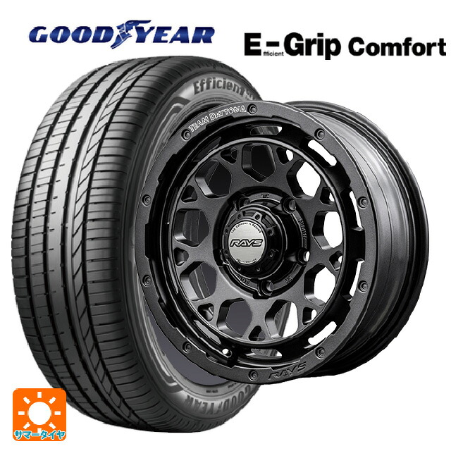 225/55R17 97W グッドイヤー エフィシェントグリップ コンフォート レイズ チームデイトナ M9+ スペックm AOJ 17-7J 国産車用 サマータイヤホイール4本セット