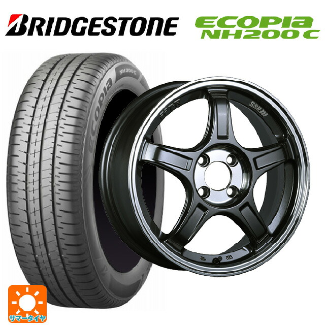 165/60R15 77H ブリヂストン エコピア NH200C 正規品 タナベ SSR GT X03 ガンメタ+Sクリア 15-5J 国産車用 サマータイヤホイール4本セット|タイヤホイール専門店コニシタイヤ