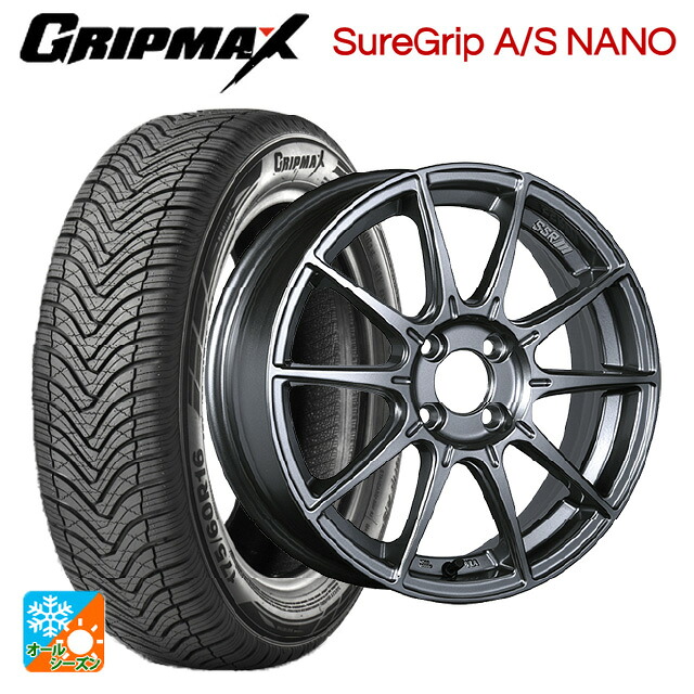 195/60R17 90H グリップマックス シュアグリップ A/S ナノ ブラックレター タナベ SSR GT X01 ダークシルバー 17-7J 国産車用 オールシーズンタイヤホイール4本セット 93,489円